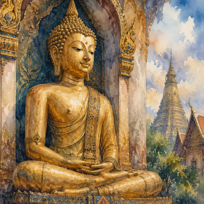 Yksityiskohtainen buddhalaisveistos temppelin sisätiloissa Yksityiskohtainen buddhalaisveistos temppelin sisätiloissa
