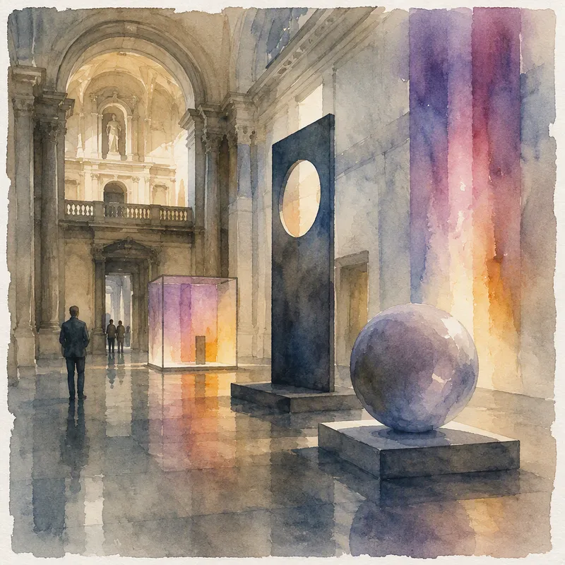 Nykyaikainen taideinstallaatio museotilassa Nykyaikainen taideinstallaatio museotilassa