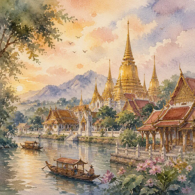 Perinteisiä thaimaalaisia maalauksia esillä näyttelyssä Perinteisiä thaimaalaisia maalauksia esillä näyttelyssä