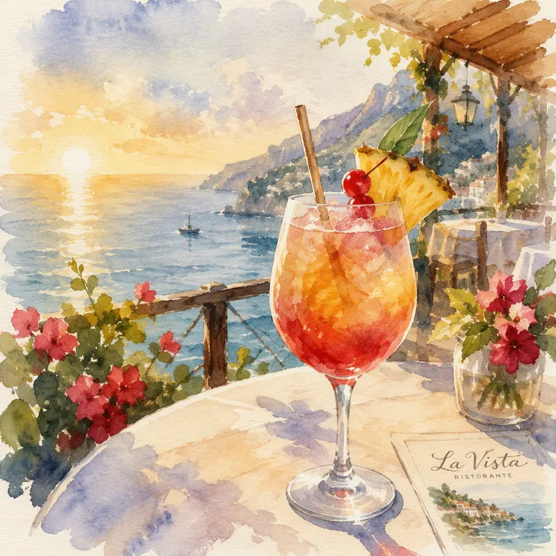 Värikäs cocktail lasi ravintolan pöydällä Värikäs cocktail lasi ravintolan pöydällä