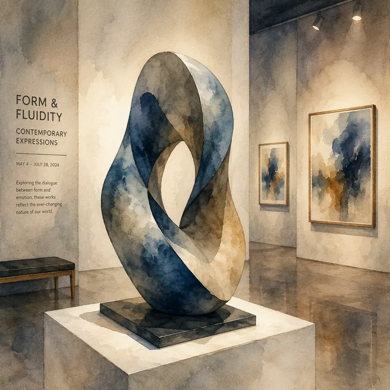 Moderni veistos esillä taidegalleriassa Moderni veistos esillä taidegalleriassa