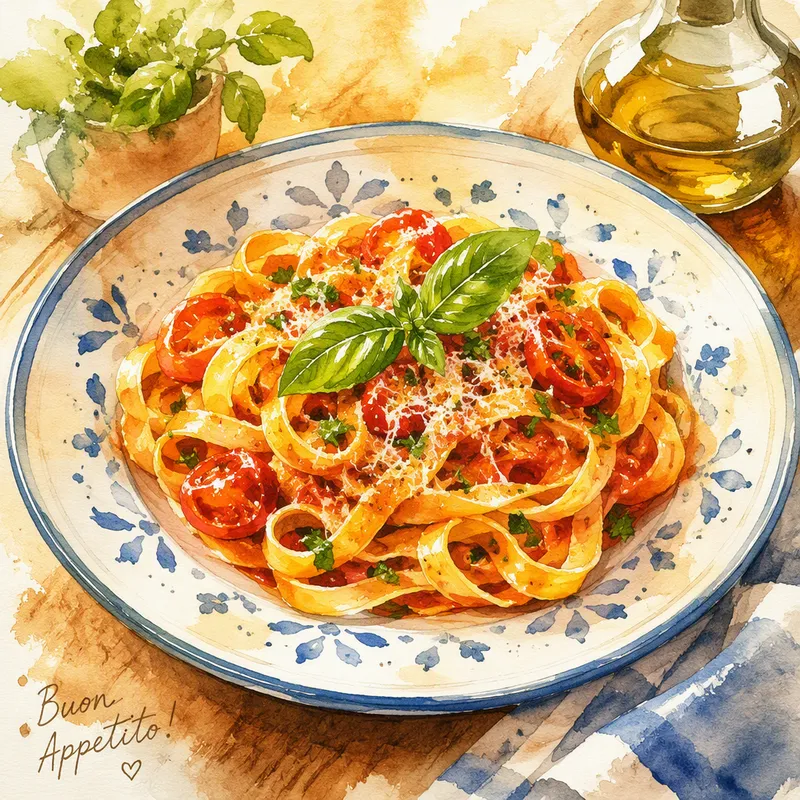Herkullinen italialainen pasta-annos lautasella Herkullinen italialainen pasta-annos lautasella