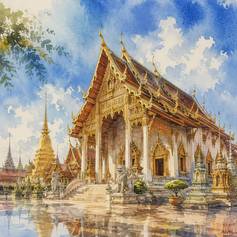 Perinteistä thaimaalaista temppeliarkkitehtuuria Perinteistä thaimaalaista temppeliarkkitehtuuria