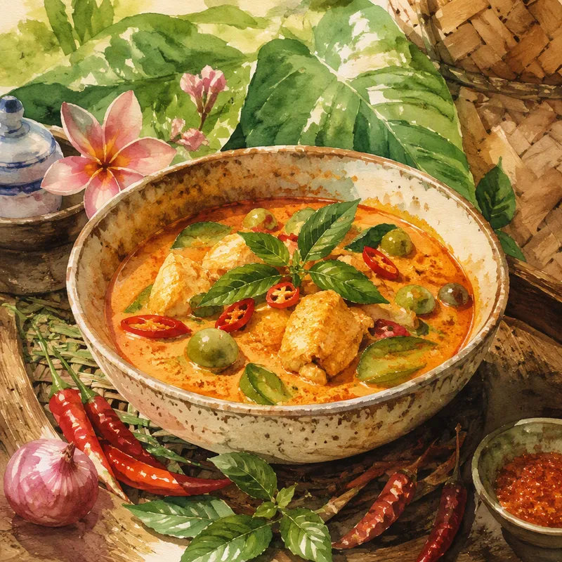 Autenttinen thaimaalainen currykulho Autenttinen thaimaalainen currykulho