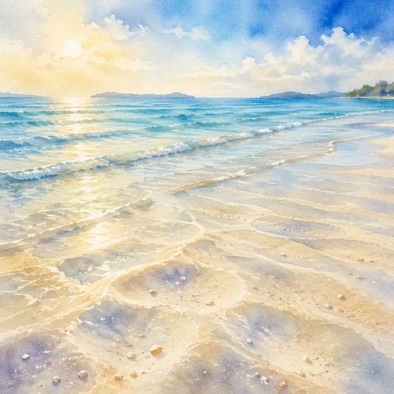 Hienoa vaaleaa hiekkaa rannalla Hienoa vaaleaa hiekkaa rannalla