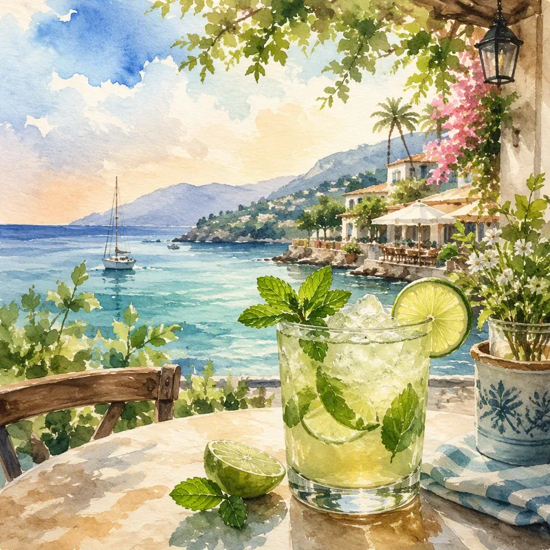 Raikas trooppinen cocktail lasissa Raikas trooppinen cocktail lasissa