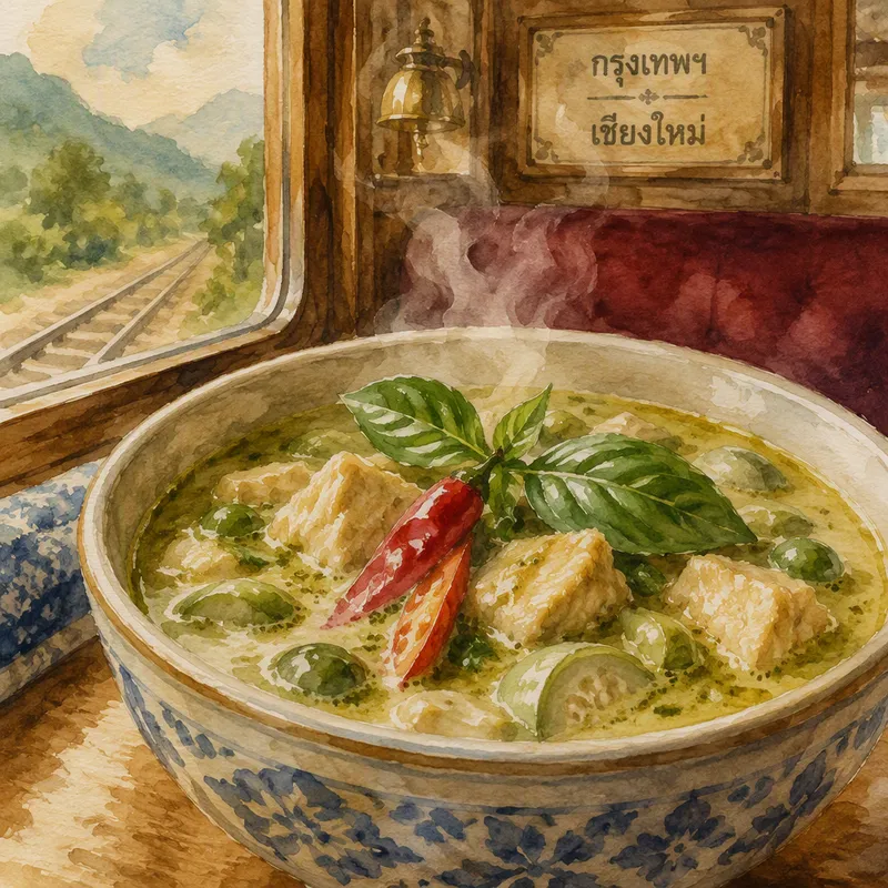 Thaimaalainen vihreä curry kulhossa Thaimaalainen vihreä curry kulhossa