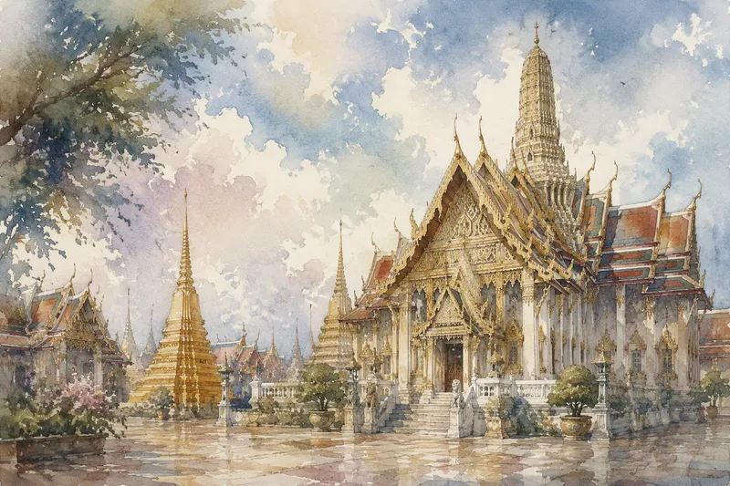 Perinteinen thaimaalainen temppeli kultaisine yksityiskohtineen Perinteinen thaimaalainen temppeli kultaisine yksityiskohtineen