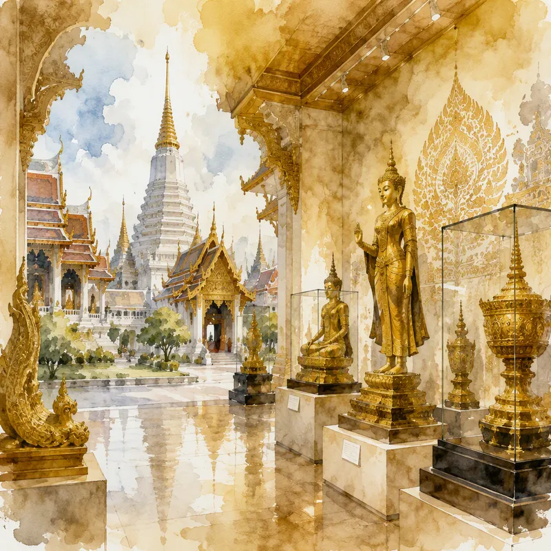 Muinaisia thaimaalaisia esineitä ja taideteoksia museossa Muinaisia thaimaalaisia esineitä ja taideteoksia museossa